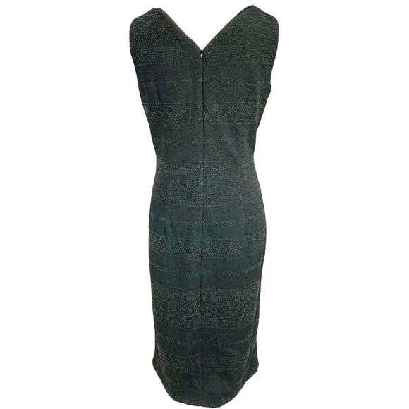 David Warren Black Textured Sparkling Sleeveless Midi Cocktail Dress 10 Elegant - Picture 3 of 8